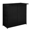 vidaXL 3-tlg. Bistro-Set mit Auflagen Poly Rattan Schwarz