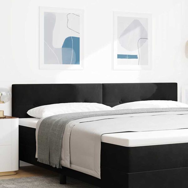 vidaXL Kopfteil Schwarz 200 cm Samt