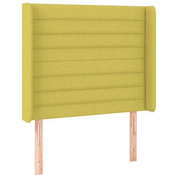 vidaXL LED Kopfteil Gr&uuml;n 103x16x118/128 cm Stoff