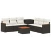 vidaXL Sofa Set 8 stk. Schwarz und Cremewei&szlig; Polyrattan und Stahl