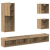 vidaXL TV Wand Einheiten mit LED 5 pcs Artisan-Eiche Holzwerkstoff