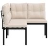 vidaXL Gartenb&auml;nke mit Kissen 2 Stk. Schwarz Pulverbeschichteter Stahl