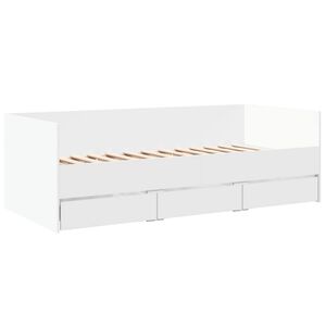 vidaXL Tagesbett mit Schubladen ohne Matratze Wei&szlig; 90x190 cm