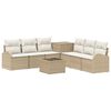 vidaXL Sofa Set 8 stk. Beige und Cremewei&szlig; Polyrattan und Stahl