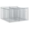 vidaXL Gabionen Hochbeet Silber 100 x 100 x 60 cm Verzinkter Stahl