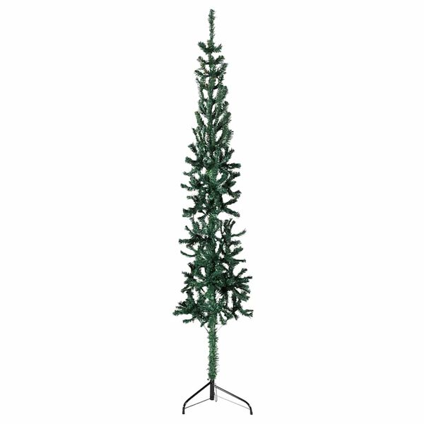 vidaXL Künstlicher Halb-Weihnachtsbaum mit Ständer Schlank Grün 150 cm