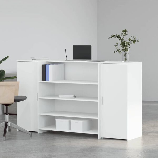 vidaXL Empfangstresen Wei&szlig; 180 x 50 x 103,5 cm Holzwerkstoff