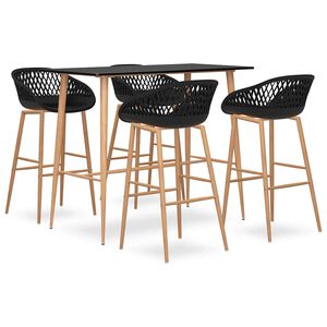 vidaXL 5-tlg. Bar-Set Schwarz