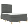 vidaXL LED Boxspringbett mit Matratze Dunkelgrau 120 x 200 cm Stoff