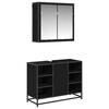vidaXL Badezimmerm&ouml;bel-Set 2 stk. Schwarz Eichen-Optik 80 x 33 x 60 cm