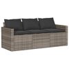 vidaXL 2-tlg. Garten-Essgruppe mit Kissen Grau Poly Rattan