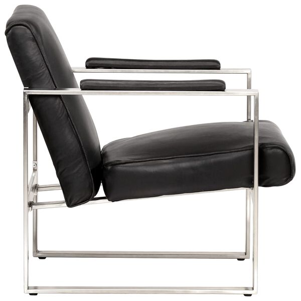 vidaXL Sessel Schwarz 60 x 73 x 77 cm Echtleder