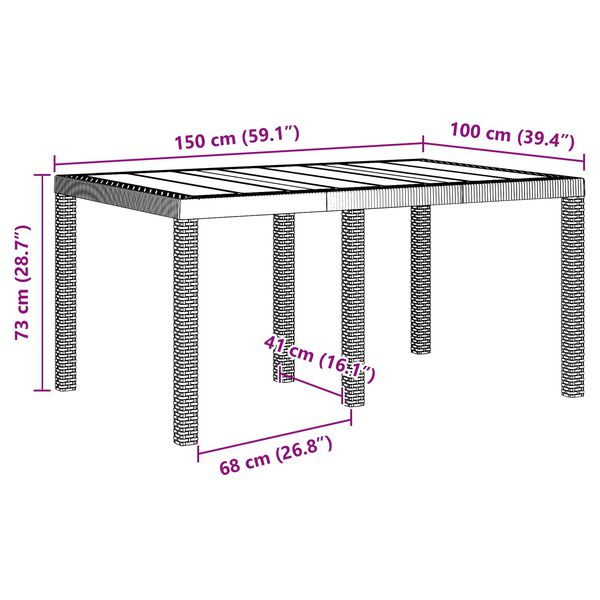 vidaXL Garten Essgruppe 7 pcs Anthrazit Polt Rattan