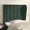 vidaXL Kopfteil mit Ohren Dunkelgr&uuml;n 93x23x118/128 cm Samt