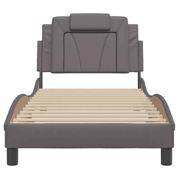 vidaXL Bettgestell "Viana" ohne Matratze Grau 90x200 cm Kunstleder