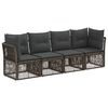 vidaXL Gartensofa-set 4 stk. Grau Poly-Rattan