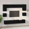vidaXL TV-Schrankset 8 pcs Schwarz Eichen-Optik Holzwerkstoff