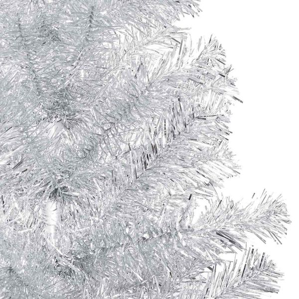 vidaXL K&uuml;nstlicher Weihnachtsbaum Beleuchtung & Kugeln Silber 240 cm