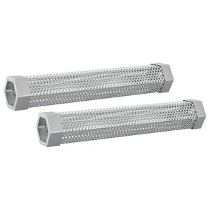 vidaxl R&auml;ucherrohr 2 pcs 5 x 5 x 30 cm Edelstahl 304 Silber