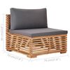 vidaXL 10-tlg. Garten-Lounge-Set mit Dunkelgrauen Kissen Teakholz