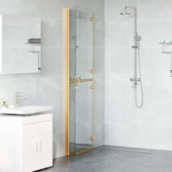 vidaXL Walk-in Duschwand Gold 120 x 6,5 x 190 cm Energiesparendes Glas