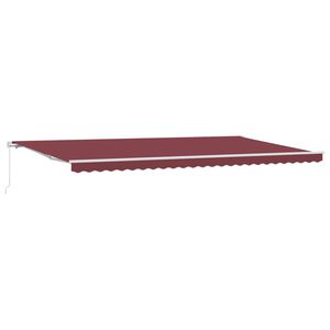 vidaXL Markise Manuell Weinrot 500x300 cm