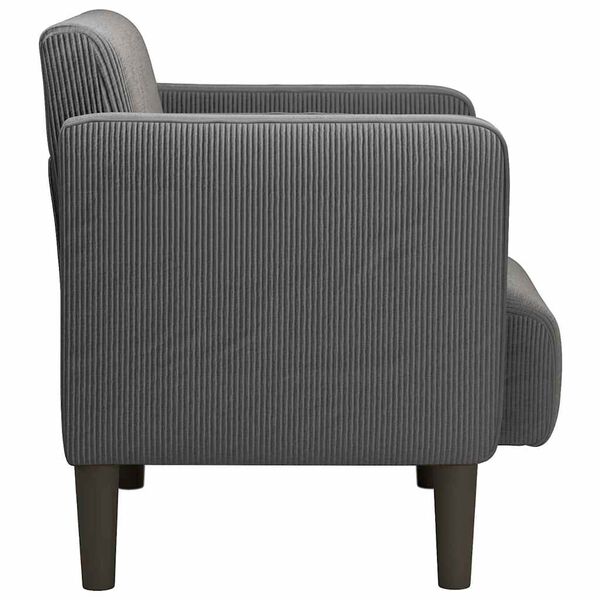 vidaXL Sessel mit Armlehnen Dunkelgrau 54 cm Cordstoff