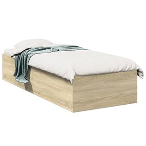 vidaXL Bettgestell ohne Matratze Sonoma-Eiche 75x190 cm Holzwerkstoff