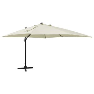 vidaXL Ampelschirm mit LED-Beleuchtung 300 cm Sandwei&szlig;