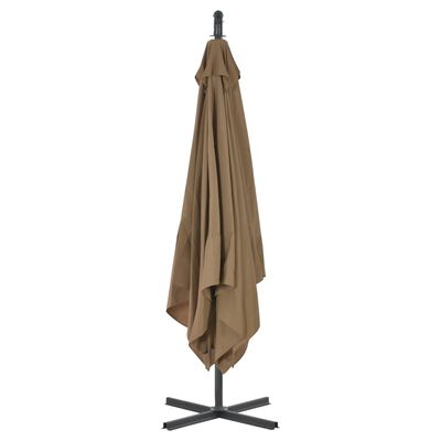 vidaXL Ampelschirm mit Stahl-Mast 250x250 cm Taupe