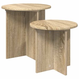 vidaXL Beistelltisch-Set 2 stk. Sonoma-Eiche &Oslash; 45 x 45 cm