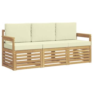vidaXL Sofagarnituren 3 stk. Wei&szlig; und Creme Polyester