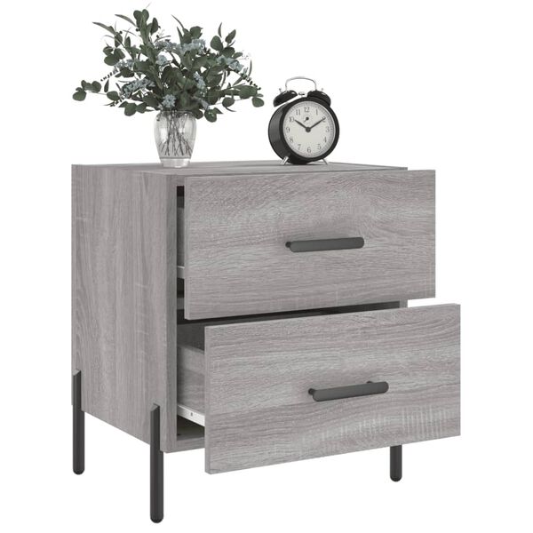 vidaXL Nachttische 2 Stk. Grau Sonoma 40x35x47,5 cm Holzwerkstoff