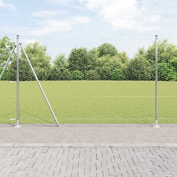 vidaXL Zaunpfosten Silber 10 x 1,5 m (36 mm Netz) Stahl