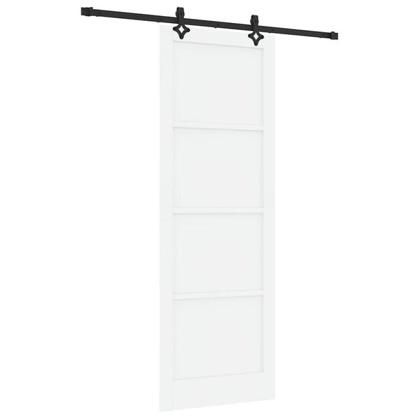 vidaXL Schiebet&uuml;r Wei&szlig; und Schwarz 83 x 232 cm Massives Kiefernholz