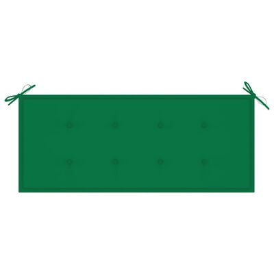 vidaXL Gartenbank mit Grüner Auflage 120 cm Massivholz Teak