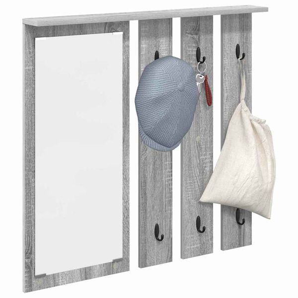 vidaXL Wandmontierter Kleiderst&auml;nder Grau Sonoma 84 x 10 x 80 cm