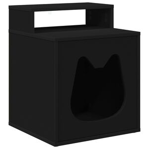 vidaXL Katzenhaus Schwarz 42,5 x 40 x 53,5 cm Holzwerkstoff