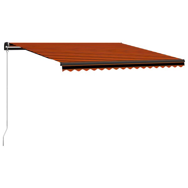 vidaXL Markise Manuell Einziehbar mit LED 450x300 cm Orange & Braun