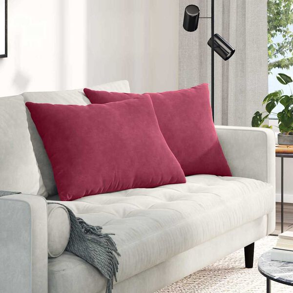 vidaXL Sofakissen 2 St&uuml;ck Weinrot 70 x 50 cm Cordstoff