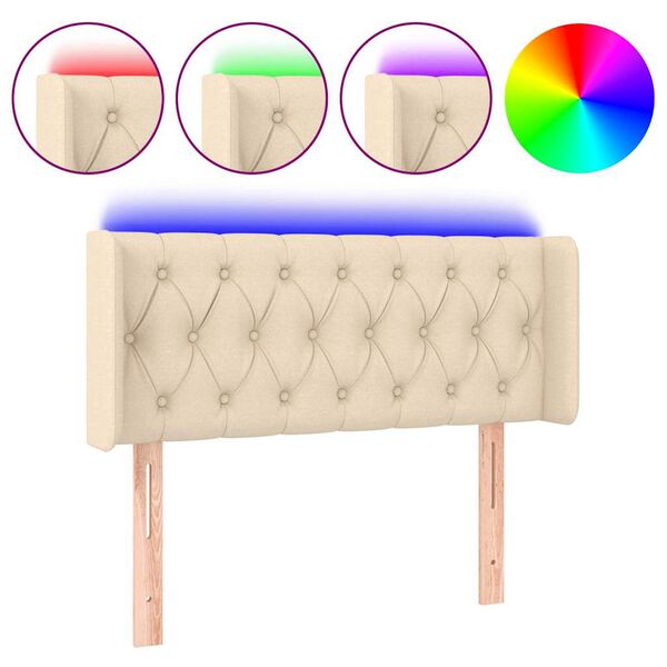 vidaXL LED Kopfteil Creme 103x16x78/88 cm Stoff