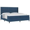 vidaXL Boxspringbett mit Kissen mit Kopfteil Blau 200 x 200 cm Stoff