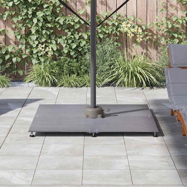 vidaXL Sonnenschirmst&auml;nder Dunkelgrau Holzlook 100 x 100 x 4 cm Stahl