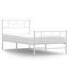 vidaXL Bettgestell mit Kopf- und Fu&szlig;teil Metall Wei&szlig; 107x203 cm