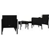vidaXL 5-tlg. Garten-Lounge-Set mit Kissen Schwarz Poly Rattan