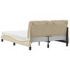 vidaXL Bett mit Matratze Creme 140x200 cm Stoff