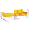 vidaXL Schlafsofa 2-Sitzer mit 2 Kissen Gelb Stoff