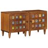 vidaXL Nachttisch 2 pcs Braun 40 x 33 x 46 cm Massivholz Mango