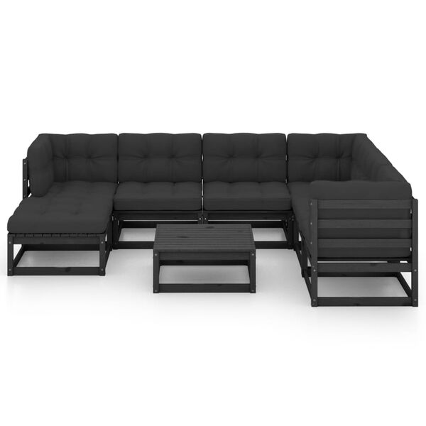 vidaXL 8-tlg. Garten-Lounge-Set mit Kissen Massivholz Kiefer
