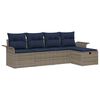 vidaXL Gartensofa-set mit Kissen 5 pcs Grau und Marineblau Poly-Rattan